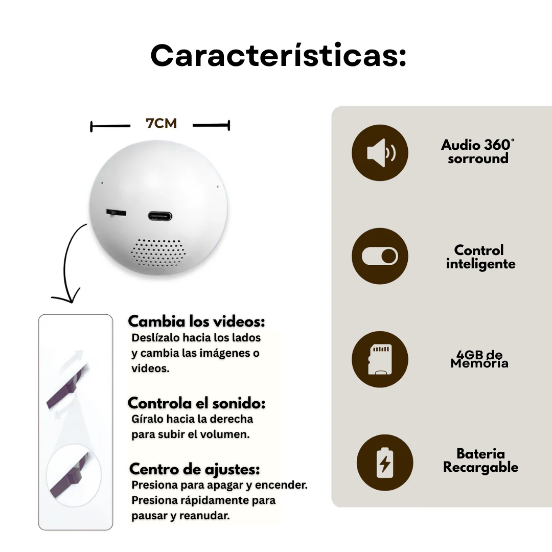 Esfera de cristal con reproductor de video - Cristal Love™