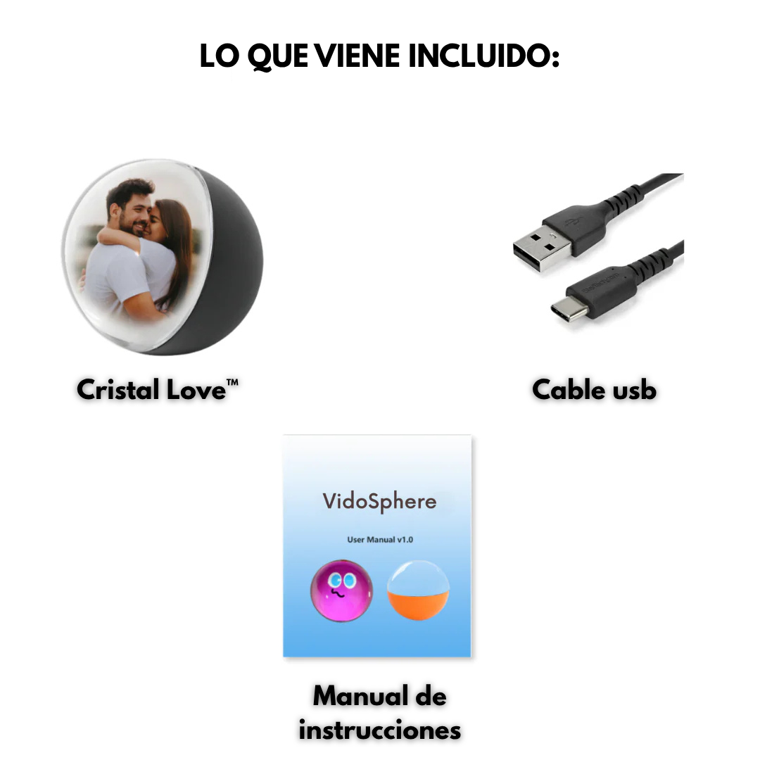 Esfera de cristal con reproductor de video - Cristal Love™