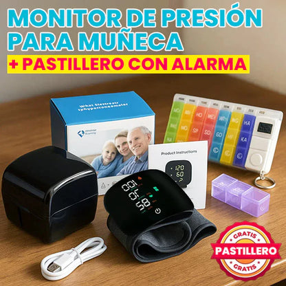 MONITOR DE PRESIÓN PARA MUÑECA + PASTILLERRO CON ALARMA 💊👨‍⚕️🤩